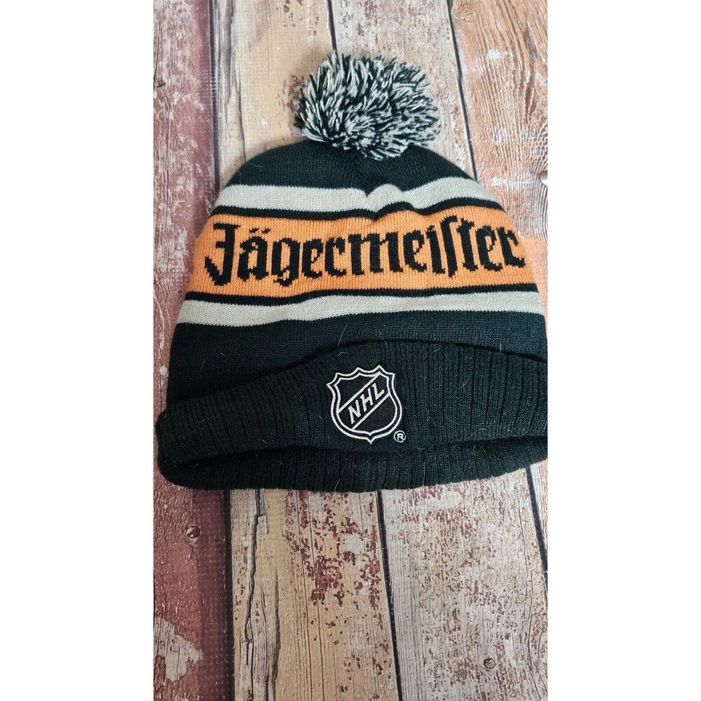 Jägermeister NHL Green/Orange & White Beanie Stocking Cap Unisex Adult Size OS.